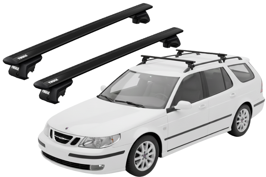 Barras THULE EVO WingBar para autos SAAB 9-5 1998 a 2010 negro