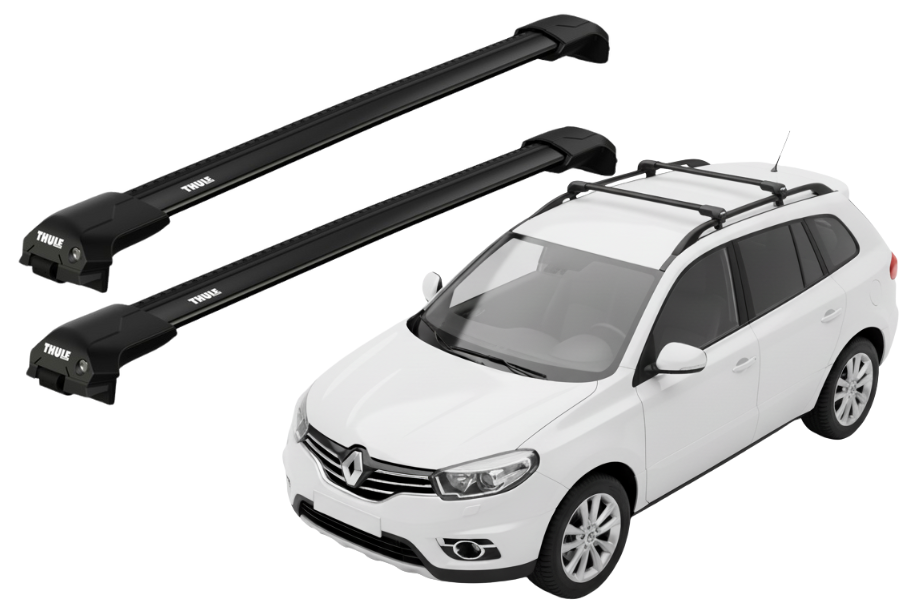Barras THULE EDGE Flush para autos RENAULT Koleos 2008 a 2016 negro