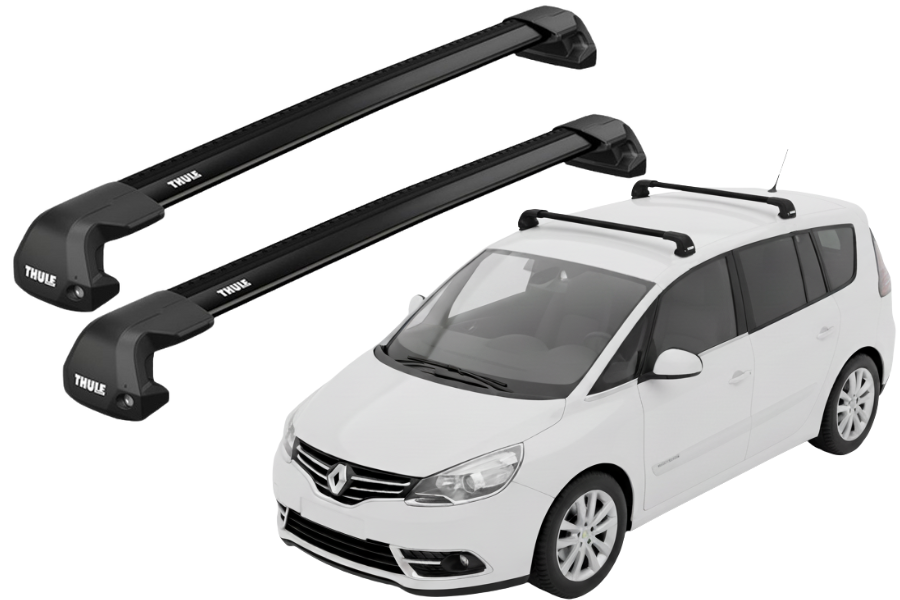 Barras THULE EDGE Flush para autos RENAULT Espace desde 2003-2015 negro