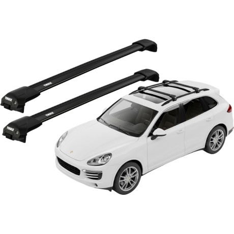 Barras THULE EDGE Flush para autos PORSCHE Cayenne 2010 a 2017 negro