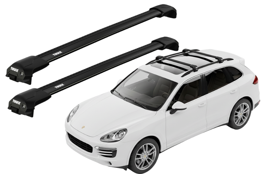 Barras THULE EDGE Flush para autos PORSCHE Cayenne 2010 a 2017 negro