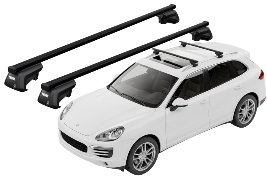 Barras THULE EVO SquareBar para autos PORSCHE Cayenne 2010 a 2017