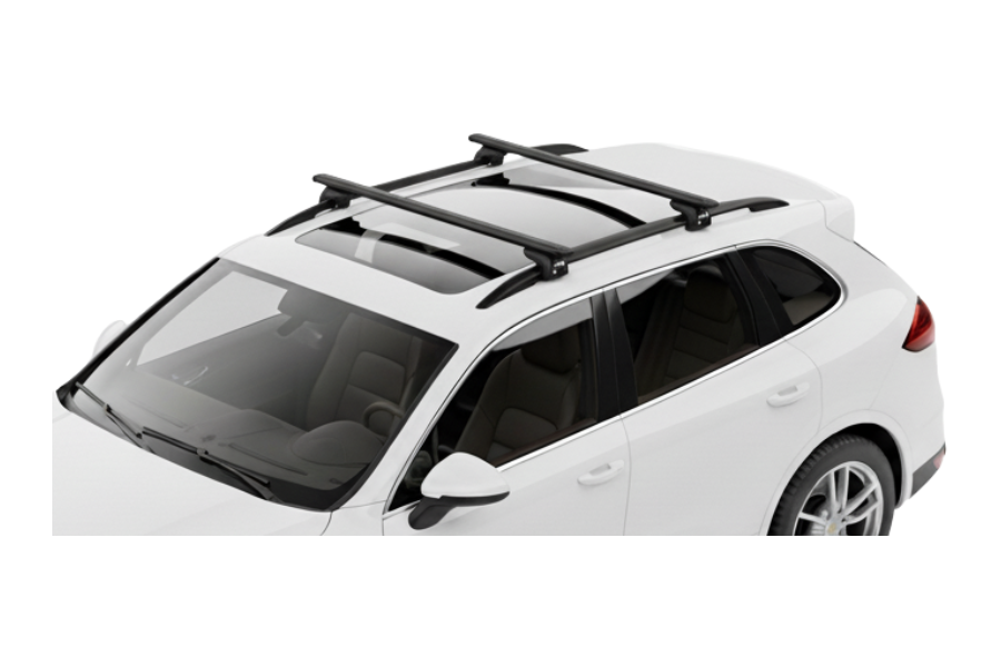 Barras THULE EVO WingBar para autos PORSCHE Cayenne 2010 a 2017 negro