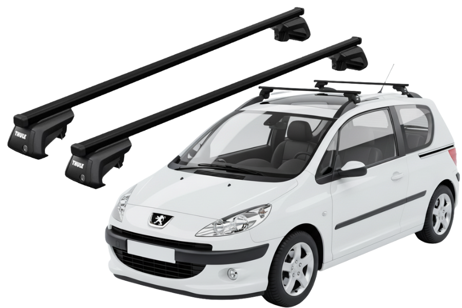 Barras THULE EVO SquareBar para autos PEUGEOT 1007 2005 a 2009
