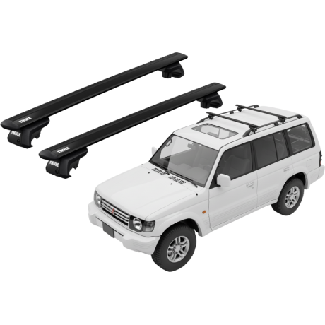 Barras THULE EVO WingBar para autos MITSUBISHI Montero 1991 a 2000 negro