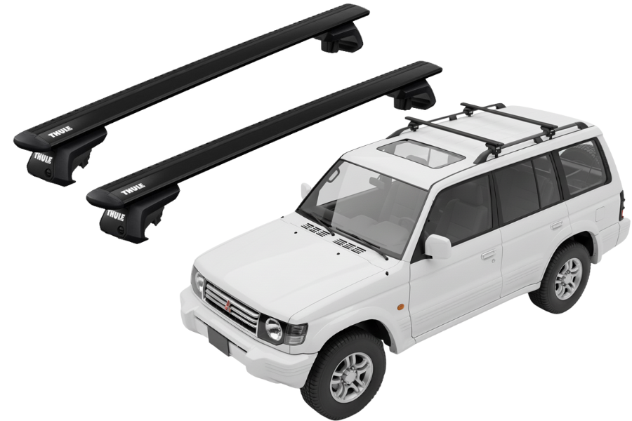 Barras THULE EVO WingBar para autos MITSUBISHI Montero 1991 a 2000 negro