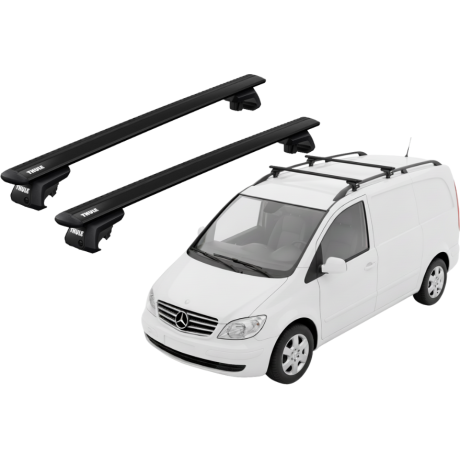 Barras THULE EVO WingBar para autos MERCEDES BENZ Vaneo 2002 a 2005 negro