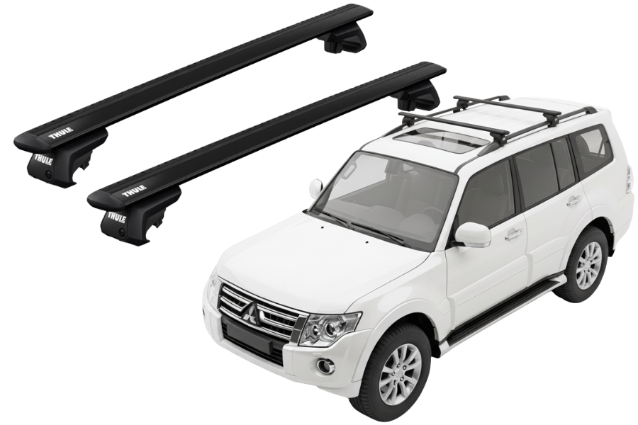 Barras THULE EVO WingBar para autos MITSUBISHI Montero desde 2007 - 2020 negro