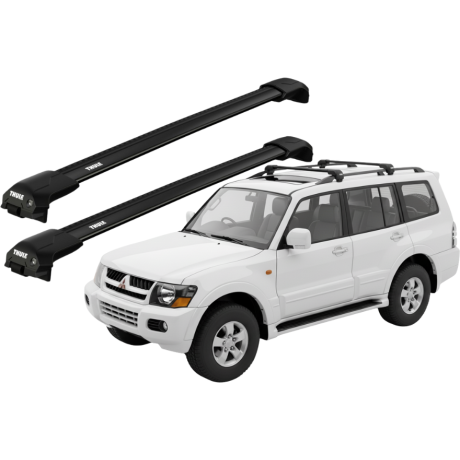 Barras THULE EDGE Flush para autos MITSUBISHI Montero 2005 a 2006 negro