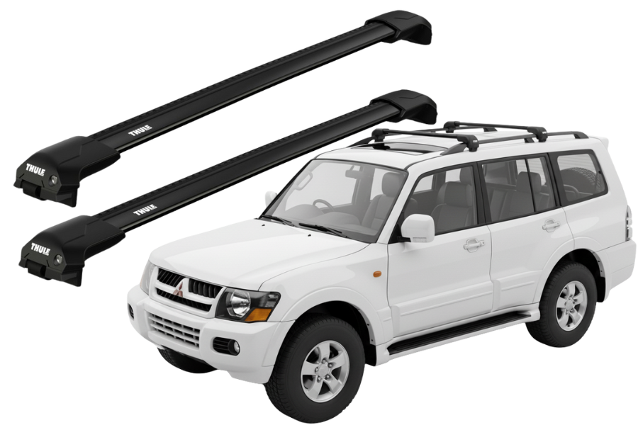 Barras THULE EDGE Flush para autos MITSUBISHI Montero 2005 a 2006 negro
