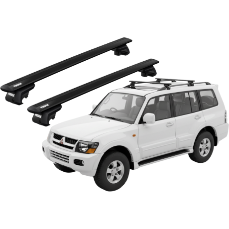 Barras THULE EVO WingBar para autos MITSUBISHI Montero 2005 a 2006 negro