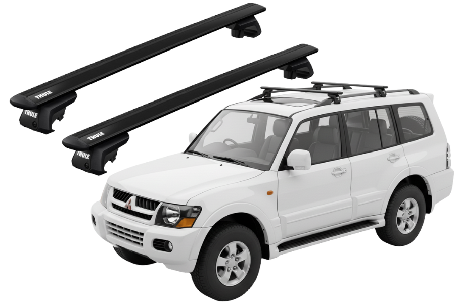 Barras THULE EVO WingBar para autos MITSUBISHI Montero 2005 a 2006 negro