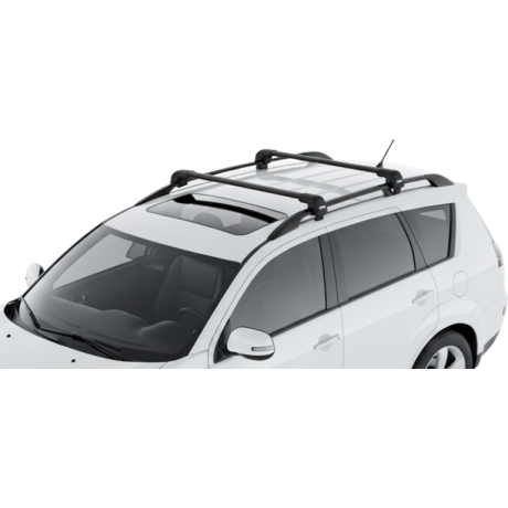 Barras THULE EDGE Flush para autos MITSUBISHI Outlander 2006 a 2012 negro