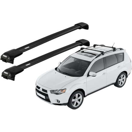 Barras THULE EDGE Flush para autos MITSUBISHI Outlander 2006 a 2012 negro