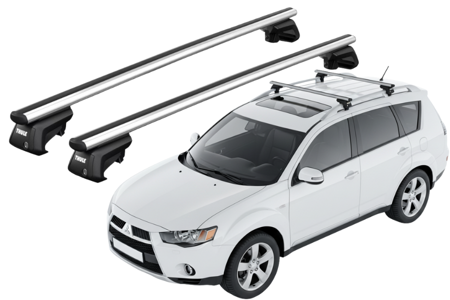 Barras THULE SmartRack XT AluBar para autos MITSUBISHI Outlander 2006 a 2012