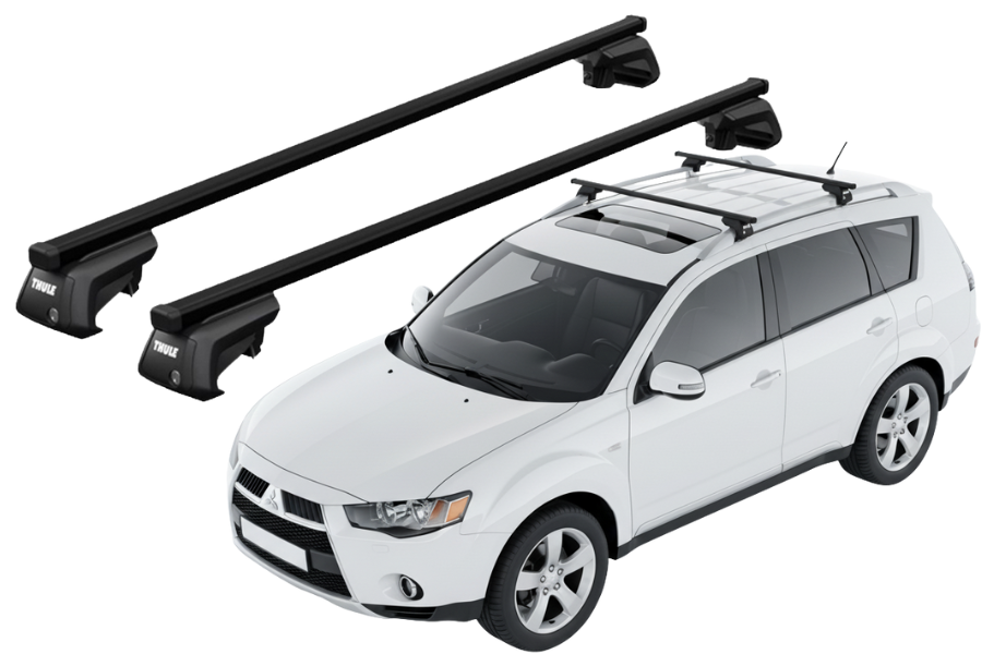 Barras THULE EVO SquareBar para autos MITSUBISHI Outlander 2006 a 2012