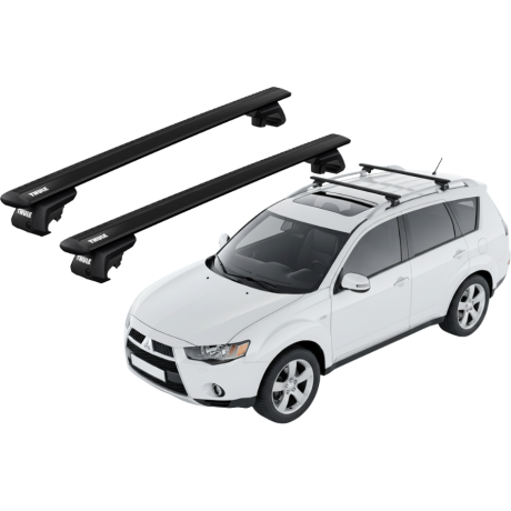 Barras THULE EVO WingBar para autos MITSUBISHI Outlander 2006 a 2012 negro