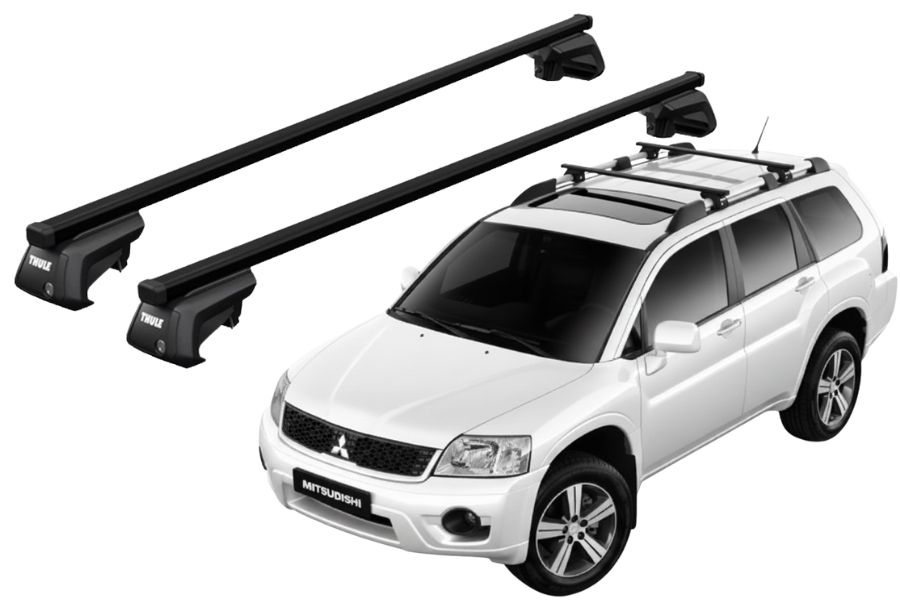 Barras THULE EVO SquareBar para autos MITSUBISHI Endeavor 2006 a 2011