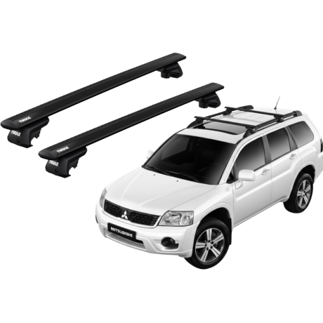 Barras THULE EVO WingBar para autos MITSUBISHI Endeavor 2006 a 2011 negro