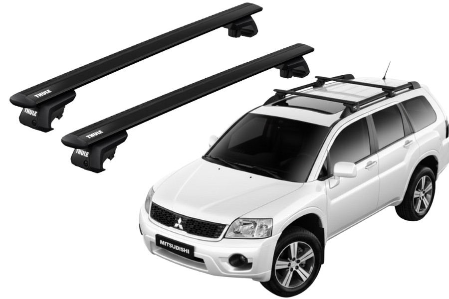 Barras THULE EVO WingBar para autos MITSUBISHI Endeavor 2006 a 2011 negro