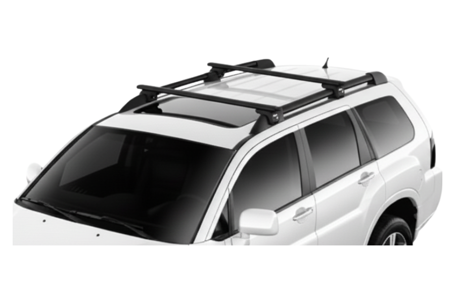 Barras THULE EVO WingBar para autos MITSUBISHI Endeavor 2006 a 2011 negro