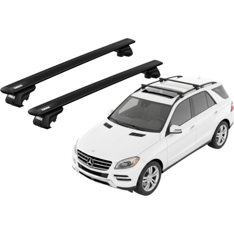 Barras THULE EVO WingBar para autos MERCEDES BENZ M-Class (W166) 2012 a 2015 negro