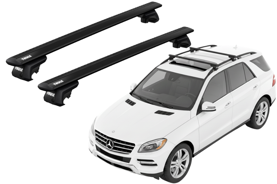Barras THULE EVO WingBar para autos MERCEDES BENZ M-Class (W166) 2012 a 2015 negro