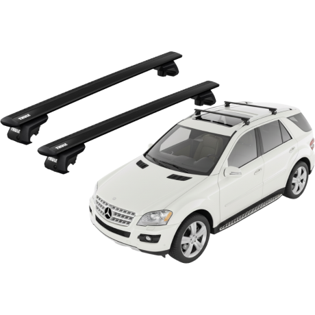Barras THULE EVO WingBar para autos MERCEDES BENZ M-Class (W164) 2005 a 2011 negro