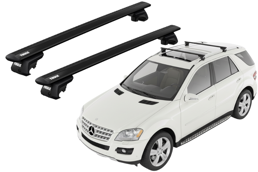 Barras THULE EVO WingBar para autos MERCEDES BENZ M-Class (W164) 2005 a 2011 negro