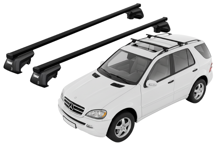 Barras THULE EVO SquareBar para autos MERCEDES BENZ M-Class (W163) 2002 a 2005