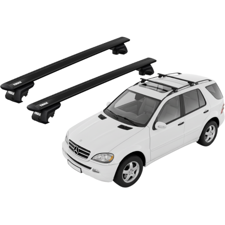 Barras THULE EVO WingBar para autos MERCEDES BENZ M-Class (W163) 2002 a 2005 negro