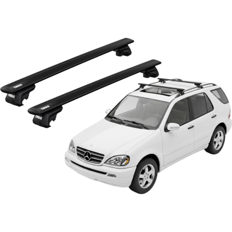 Barras THULE EVO WingBar para autos MERCEDES BENZ M-Class (W163) 1998 a 2001 negro