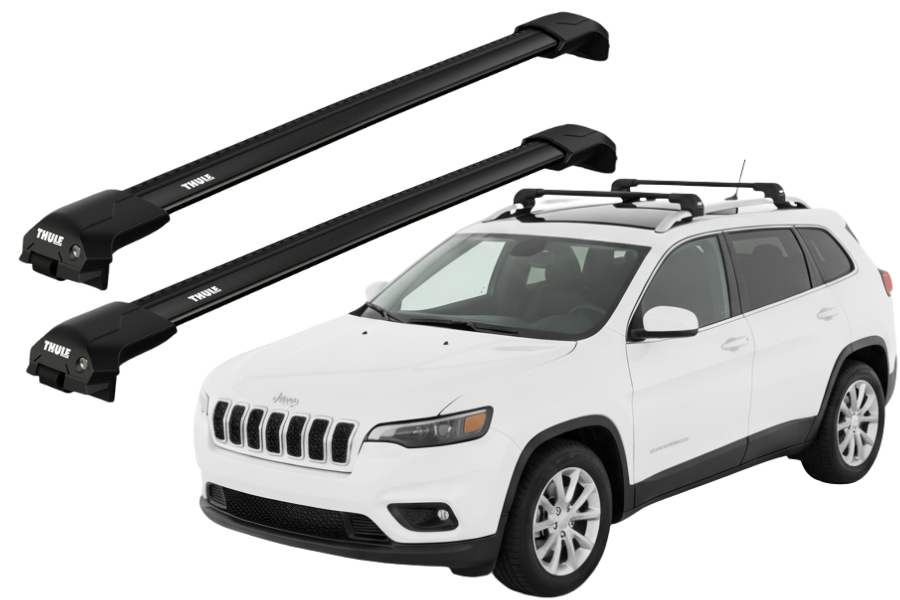 Barras THULE EDGE Flush para autos JEEP Cherokee 2014 a 2020 negro