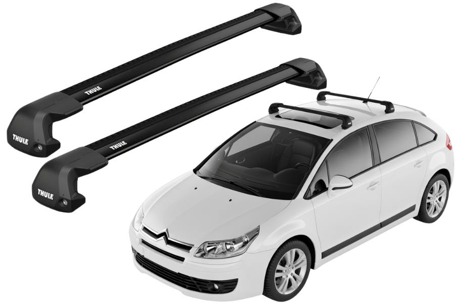Barras THULE EDGE FLUSH para autos CITROEN C4 2005 a 2010 negro