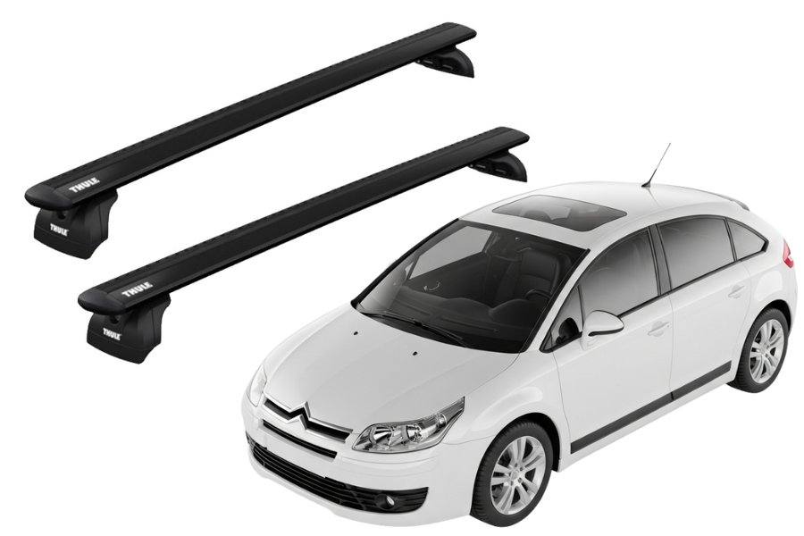 Barras THULE WingBar para autos CITROEN C4 2005 a 2010 negro