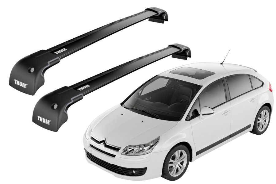 Barras THULE EDGE para autos CITROEN C4 2005 a 2010 negro
