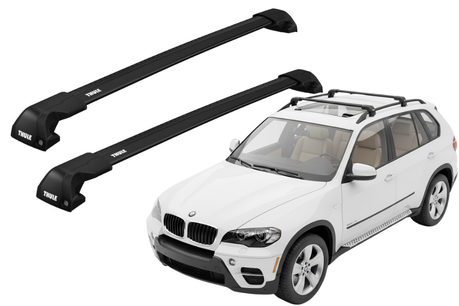 Barras THULE EDGE Flush para autos BMW X5 de 2008 a 2013 negro