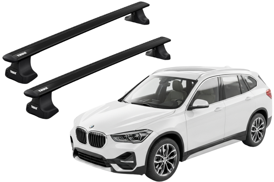 Barras THULE WingBar para autos BMW X1 (F48) desde 2016 al 2022 negro