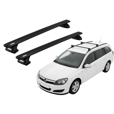 Barras THULE EVO WingBar para autos OPEL Astra 2004 a 2006 negro