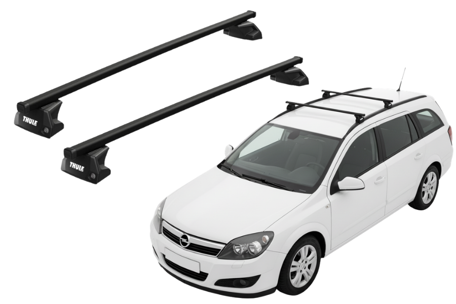 Barras THULE EVO SquareBar para autos OPEL Astra 2004 a 2006