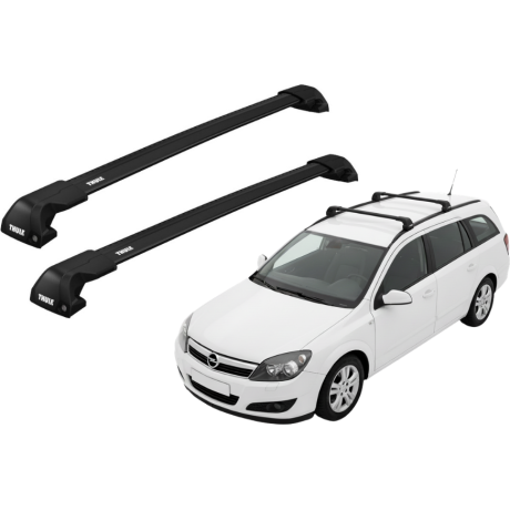 Barras THULE EDGE Flush para autos OPEL Astra 2004 a 2006 negro