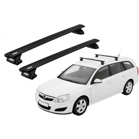 Barras THULE EVO WingBar para autos OPEL Vectra 2003 a 2008 negro