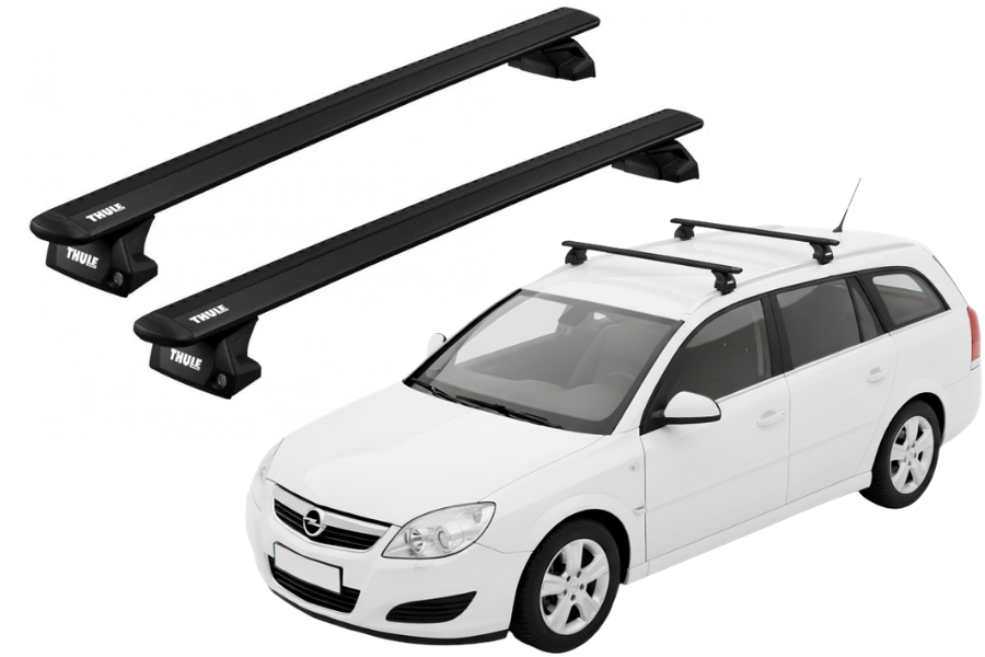 Barras THULE EVO WingBar para autos OPEL Vectra 2003 a 2008 negro