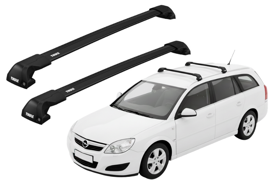 Barras THULE EDGE Flush para autos OPEL Vectra 2003 a 2008 negro