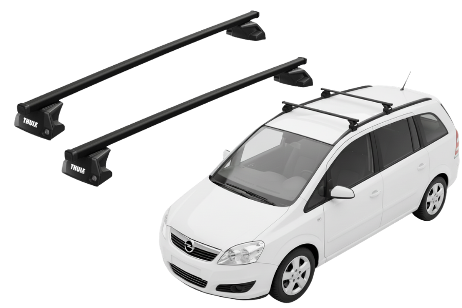Barras THULE EVO SquareBar para autos OPEL Zafira 2005 a 2006