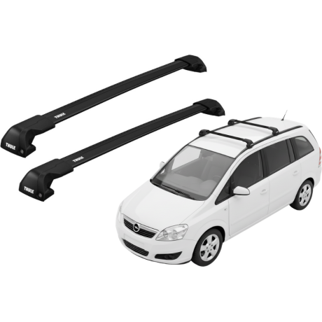 Barras THULE EDGE Flush para autos OPEL Zafira 2005 a 2006 negro