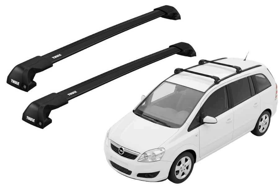 Barras THULE EDGE Flush para autos OPEL Zafira 2005 a 2006 negro