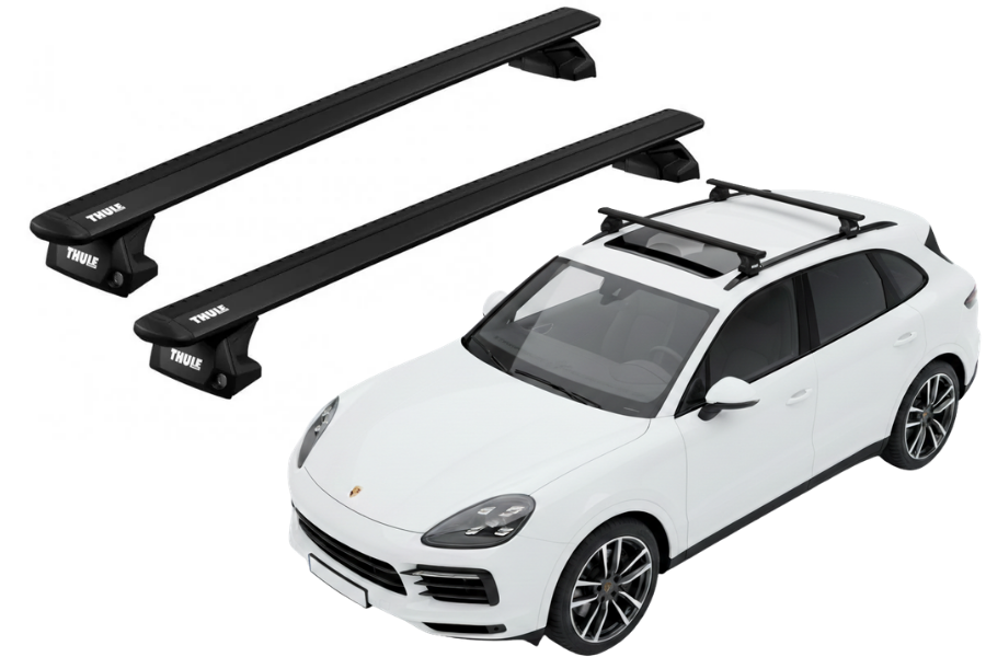 Barras THULE EVO WingBar para autos PORSCHE Cayenne desde 2018 negro
