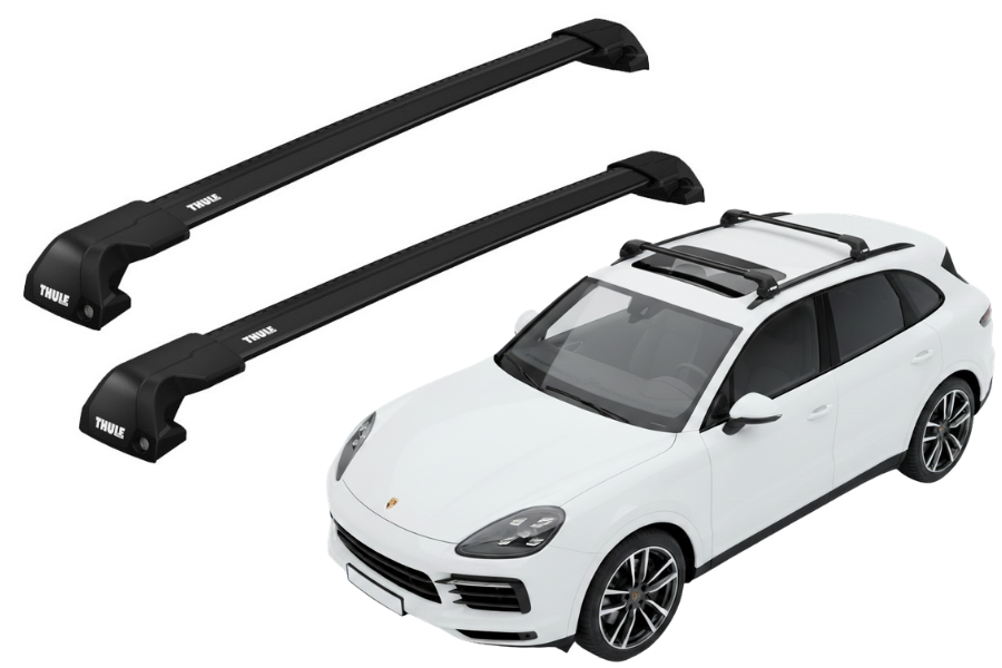 Barras THULE EDGE Flush para autos PORSCHE Cayenne desde 2018 negro
