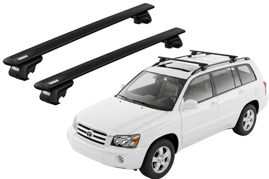 Barras THULE EVO WingBar para autos TOYOTA Kluger 2003 a 2006 negro
